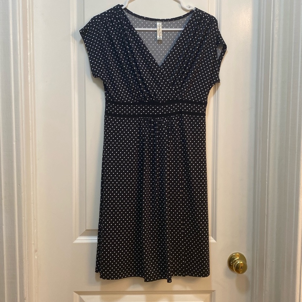 PerSeption Concept black and white polka dot dress S